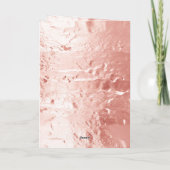 Roze Champagne Roos Glam Bruiloft Kaart (Achterkant)