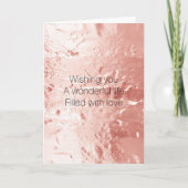 Roze Champagne Roos Glam Bruiloft Kaart (Voorkant)