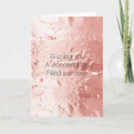 Roze Champagne Roos Glam Bruiloft Kaart