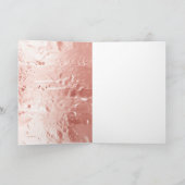 Roze Champagne Roos Glam Bruiloft Kaart (Binnen)