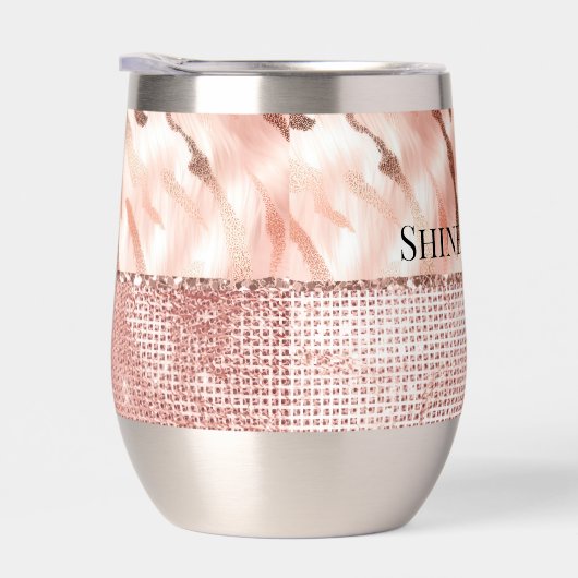 Roze Champagne Roos Glam Zebra (Rechts)