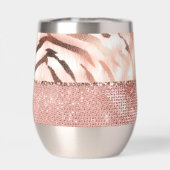 Roze Champagne Roos Glam Zebra (Achterkant)