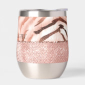 Roze Champagne Roos Glam Zebra (Links)