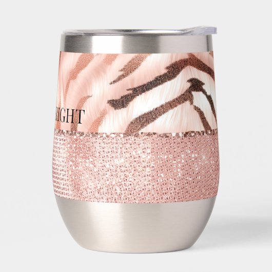 Roze Champagne Roos Glam Zebra (Links)