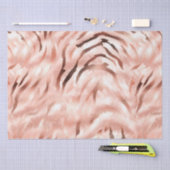 Roze Champagne Roos Glam Zebra Tissuepapier (Craft)