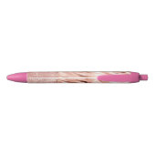 Roze Champagne Roos Glam Zebra Zwarte Inkt Pen (Achterkant)