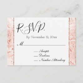 Roze Champagne Roze Glam Glitter RSVP Informatiekaartje