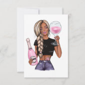 Roze Champagne RSVP Kaartje (Achterkant)