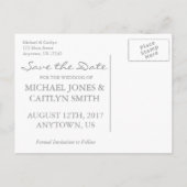 Roze Champagne Save the Date Trouw Bruid Bruidegom Aankondigingskaart (Achterkant)