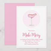 Roze Champagne Snoep Can Holiday Party Kaart (Voorkant / Achterkant)