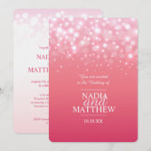 Roze champagne sparkle bubbels bruiloft kaart (Voorkant / Achterkant)