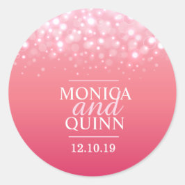 Roze champagne sparkle bubbels bruiloft sticker