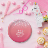 Roze champagne sparkle bubble custom papier bord (Feest)