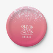 Roze champagne sparkle bubble custom papier bord (Voorkant)