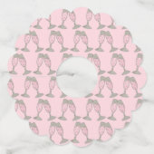 Roze Champagne Toast Cheers Bruidsfeest Bruiloft Wijnglaslabel (Voorkant)