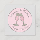 Roze champagne Toast Cheers Wedding Vrijgezellenfe Informatiekaartje (Voorkant)