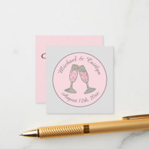 Roze champagne Toast Cheers Wedding Vrijgezellenfe Informatiekaartje