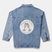 Roze Champagne Toast Klinkt op bruiloft bruidsfees Denim Jacket (Achterkant)