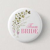 Roze Champagne Toast Team Bruid Trouwfeest Ronde Button 5,7 Cm (Voorkant)