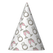 Roze champagne Toast Verloving Ring Weddenschap Feesthoedjes (Links)