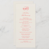 Roze & Champagne Trouwprogramma Programmakaart (Voorkant / Achterkant)