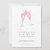 Roze Champagne | Uitnodiging van Bridesmaids Brunc (Voorkant)