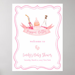 Roze Champagne Voeten Frame Meisje Baby Shower Wel Poster