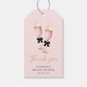 Roze Champagne Vrijgezellenfeest Bedankt Cadeaulabel (Voorkant)