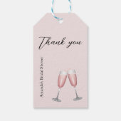 Roze Champagne Vrijgezellenfeest Favor Cadeaulabel (Achterkant)