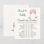 Roze Champagne Vrijgezellenfeest Game Kaart (Voorkant / Achterkant)