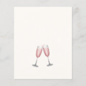 Roze Champagne Vrijgezellenfeest Game Kaart (Achterkant)