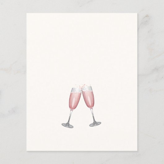 Roze Champagne Vrijgezellenfeest Game Kaart (Achterkant)