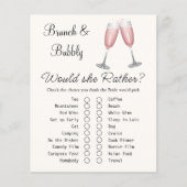 Roze Champagne Vrijgezellenfeest Game Kaart (Voorkant)