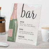 Roze Champagne Waterverf Bar Teken Reclamebord Met Voetstuk (Insitu)