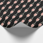 Roze champagne/zwart cadeaupapier (Hoek)