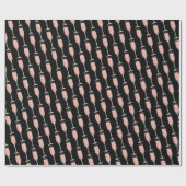 Roze champagne/zwart cadeaupapier (Vlak)