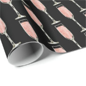 Roze champagne/zwart cadeaupapier (Rol Hoek)