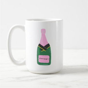 Roze champagnefles viering toast cadeau koffiemok