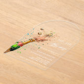 Roze champagnefles Vrijgezellenfeest Acryl Uitnodigingen (Laagn)