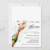 Roze champagnefles Vrijgezellenfeest Kaart (Voorkant)