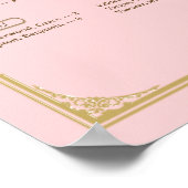 Roze Champagnetint Bruiloft Zitplaatsenkaart Poster (Hoek)