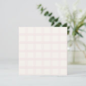 Roze Champagnetint en Crème Witte Gingham Patroon Kaart (Staand voorkant)