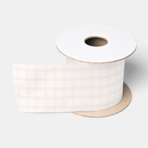 Roze Champagnetinten en Crème Witte Gingham Patroo Satijnen Lint