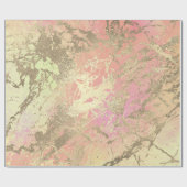 Roze Champaigne Gouden Marmeren Perzik Metallic St Cadeaupapier (Vlak)