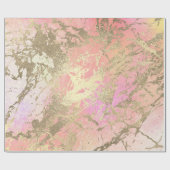 Roze Champaigne Gouden Marmeren Perzik Metallic St Cadeaupapier (Vlak)