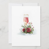 Roze Champaigne Kerst Dinner en Dranken Kaart (Achterkant)