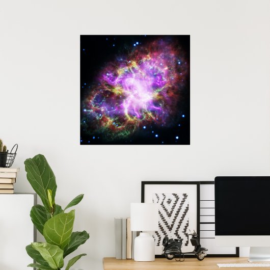 Roze Chandra X-ray Crab Nebula Poster (Thuiskantoor)