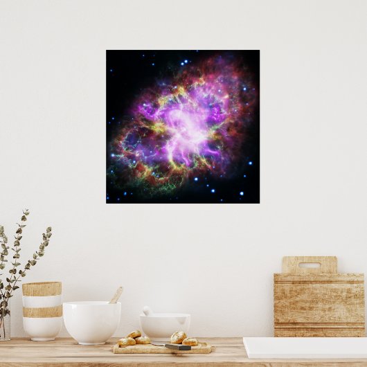 Roze Chandra X-ray Crab Nebula Poster (Keuken)