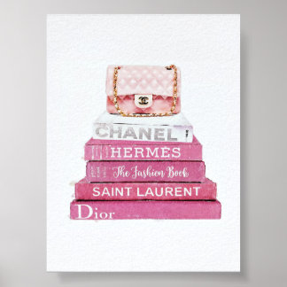 Roze Chanel tas op Mode Boeken | Glam Wall Art Poster