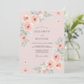 Roze Charmante Lente Bruiloft Kaart (Staand voorkant)